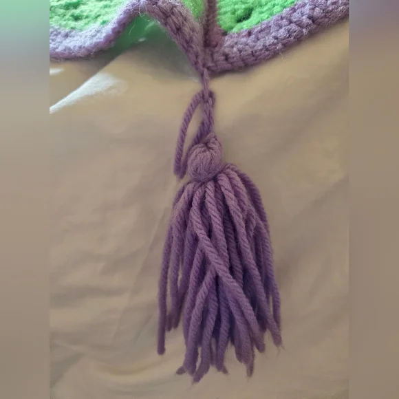 Vintage Colorful Geometric Handmade Crochet Blanket Afghan - Picture 4 of 14